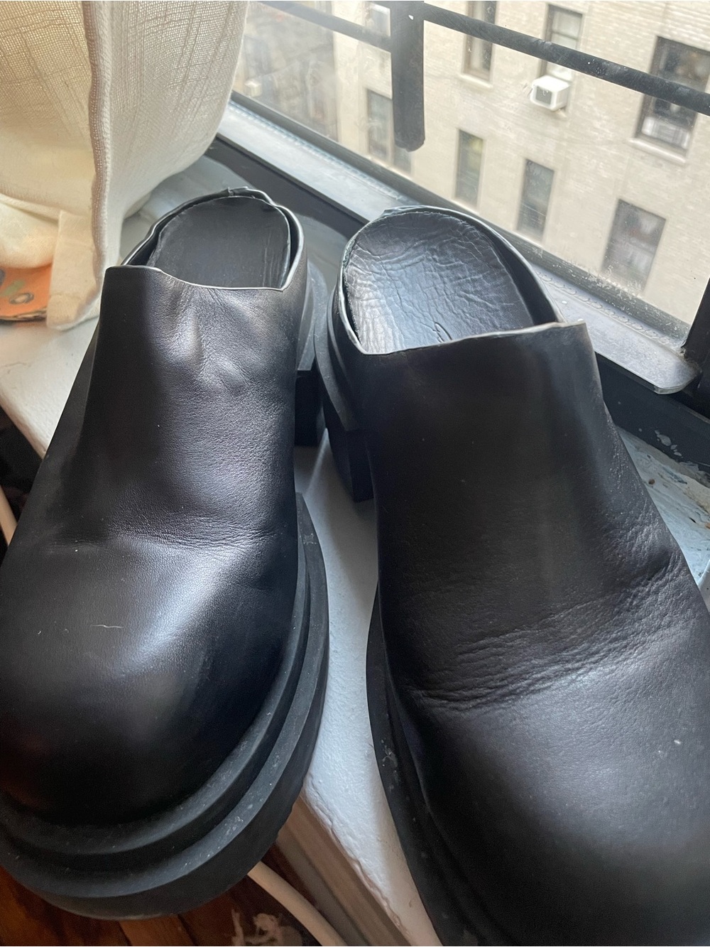 Rick Owens Bogun Platform Mule - Leather Slip Ons - Picture 4 of 7